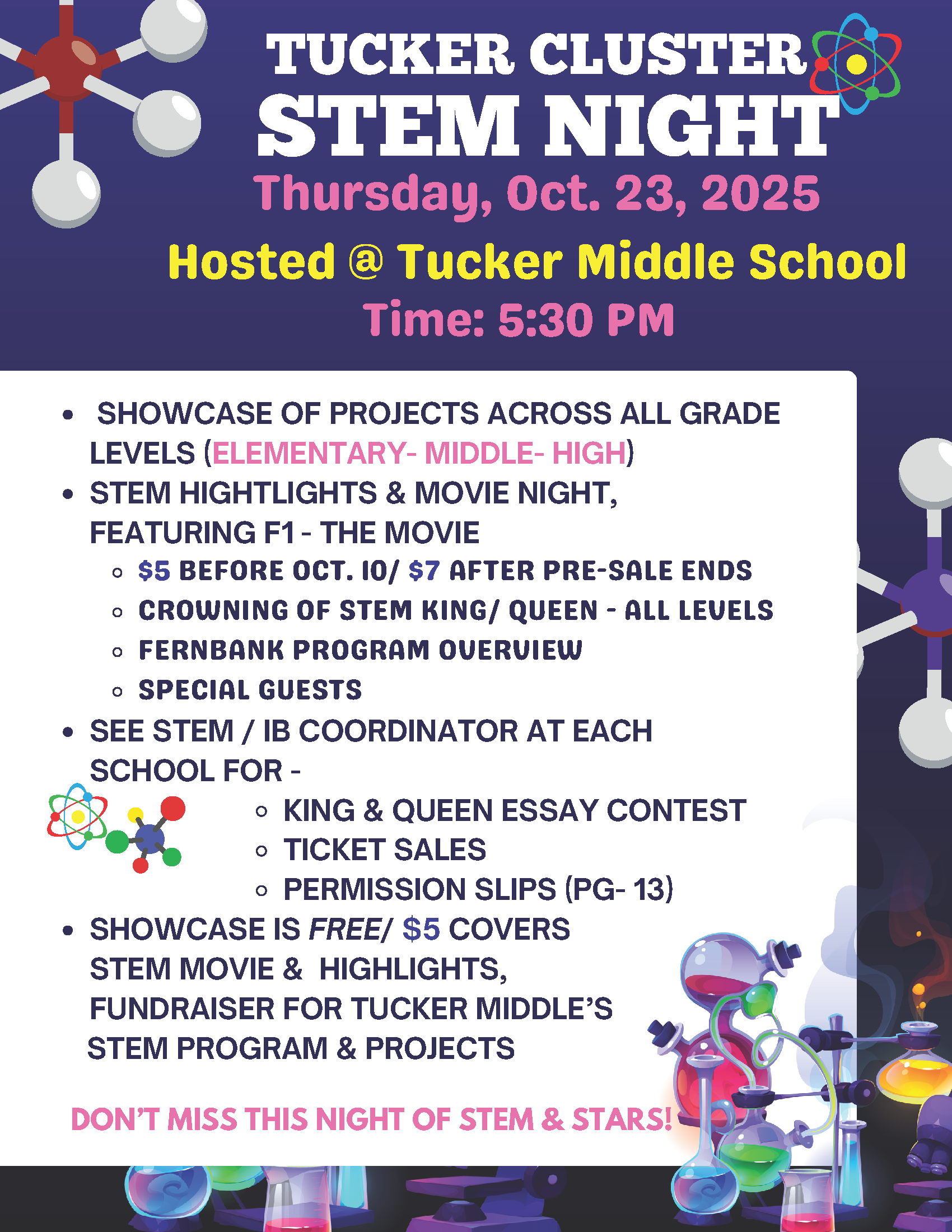 stem night flyer - tucker cluster - flyer